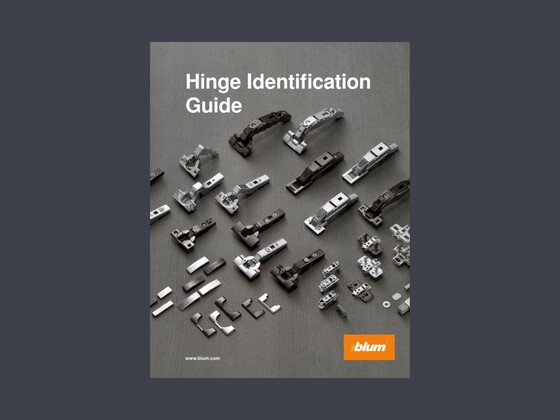 Blum hinge identification guide cover image with range of hinges